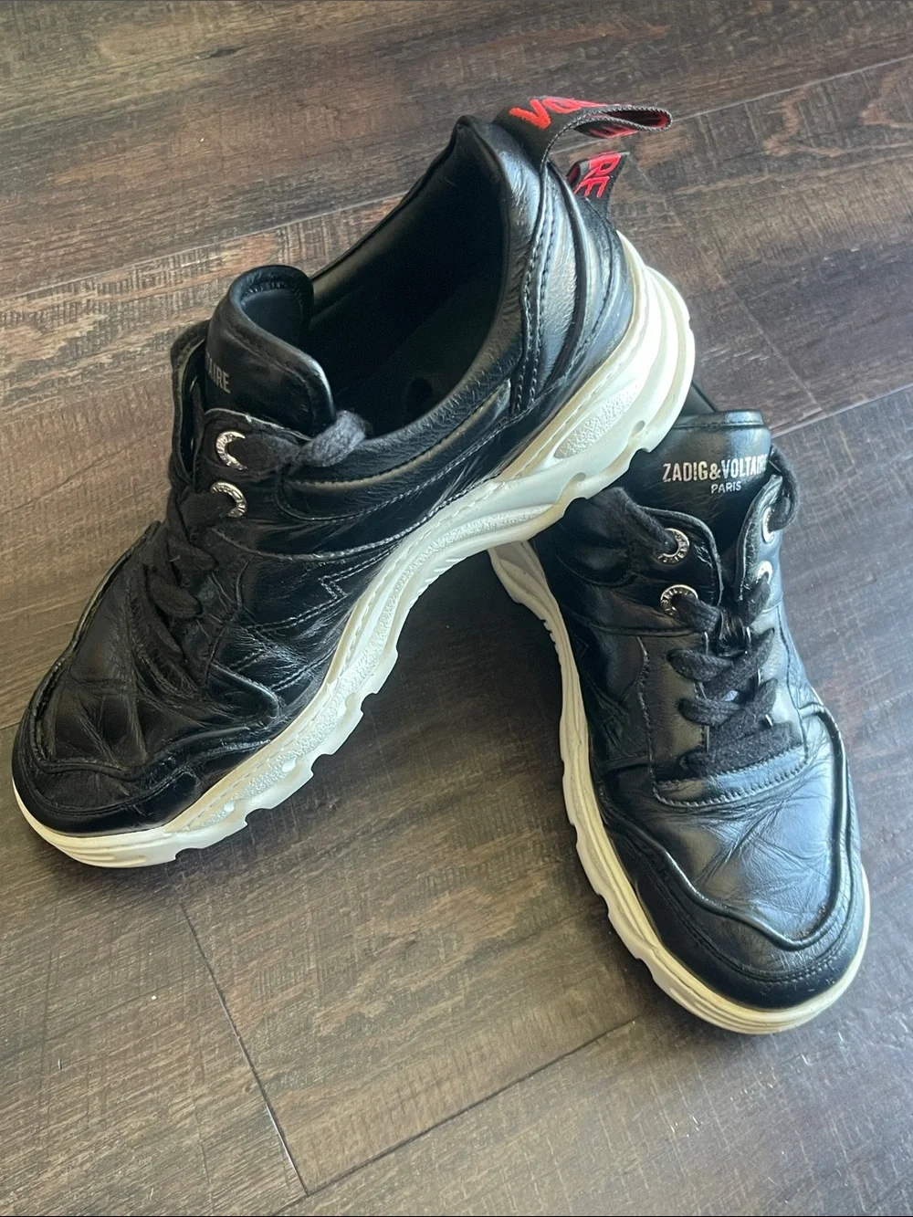 Zadig & Voltaire Black Leather Chunky Sneaker
